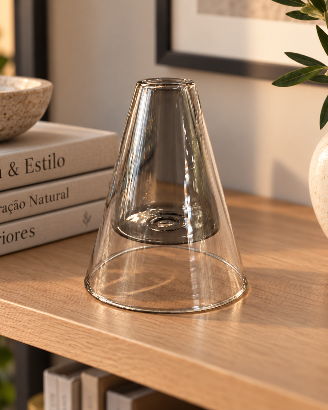 Vaso Fumê de Cristal